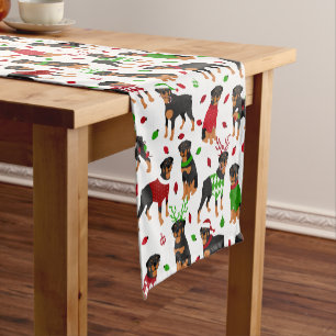 Christmas Rottweiler Kurz Table Runner Kurzer Tischläufer