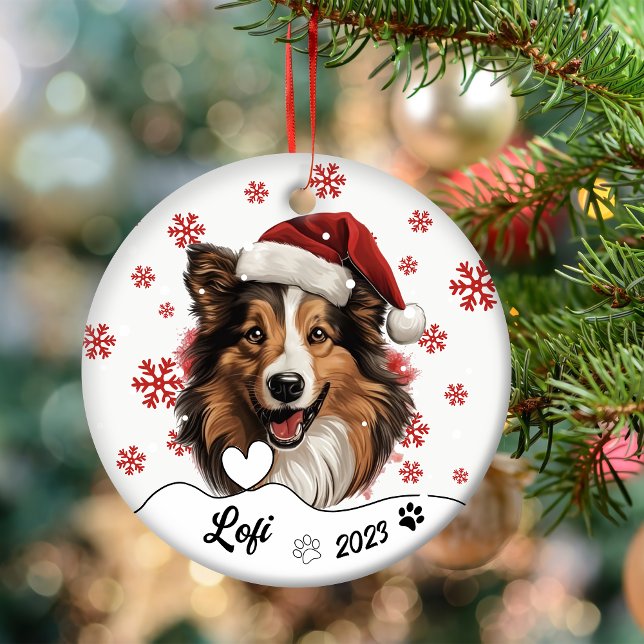 Christmas Rough Collie Hund Personalisierte Kerami Keramik Ornament (Von Creator hochgeladen)
