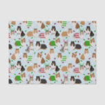 Christmas Rough Collie Tissue Paper Seidenpapier<br><div class="desc">Niedliche Rough Collie Hunde in festlichen Urlaubssoutiquen,  Weihnachtsmannmützen und Raute Pullover mit verstreuten Weihnachtsschmuck.</div>