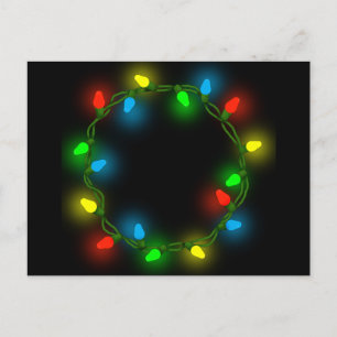 Christmas Round Lights Feiertagspostkarte