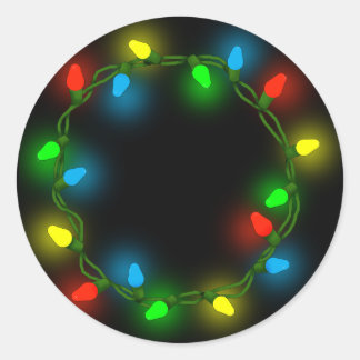 Christmas Round Lights Runder Aufkleber
