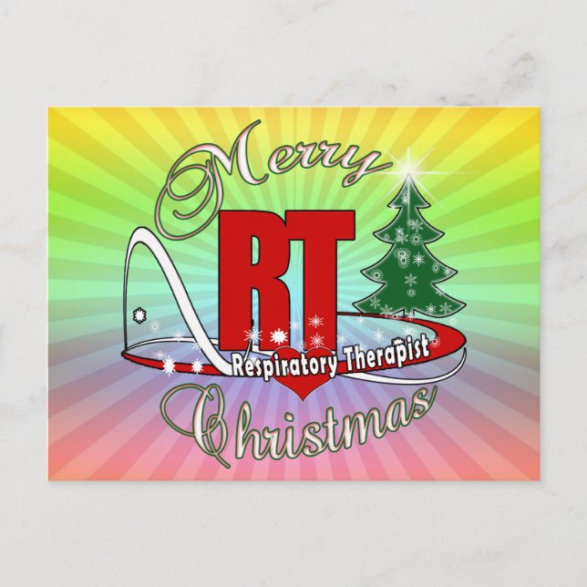 CHRISTMAS RT Atemtherapeut Feiertagspostkarte (Vorderseite)