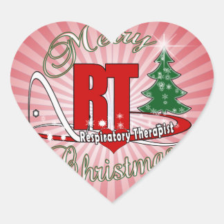CHRISTMAS RT Atemtherapeut Herz-Aufkleber