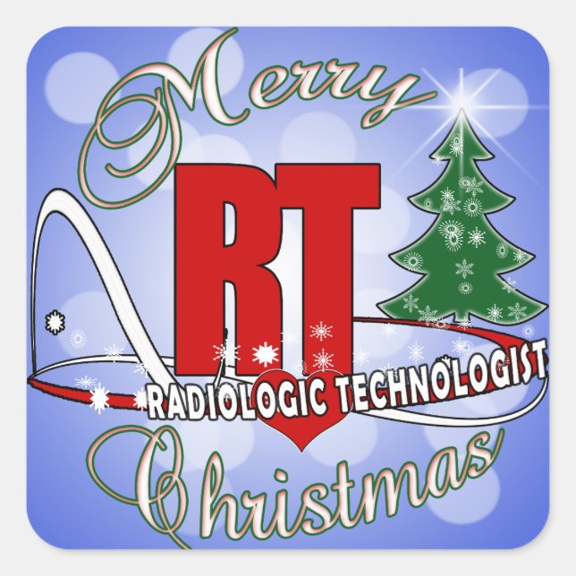 CHRISTMAS RT RADIOLOGIC TECHNOLOGIST QUADRATISCHER AUFKLEBER (Vorderseite)