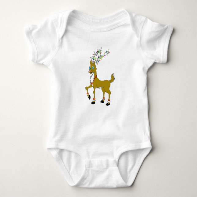 Christmas Ruddy Reindeer Baby Strampler (Vorderseite)