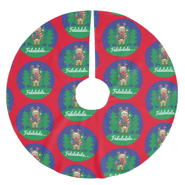 Christmas Rudolph Polyester Weihnachtsbaumdecke (Vorderseite)