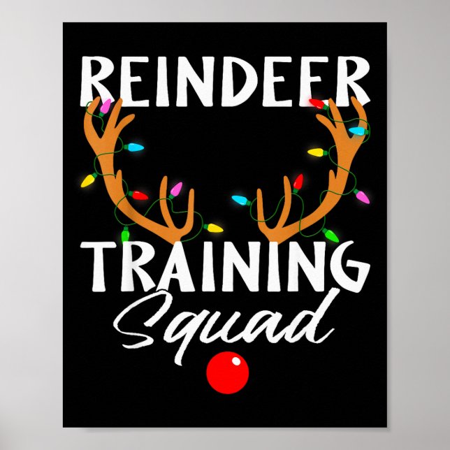 Christmas Running Reindeer Runner Training Squad T Poster (Vorne)