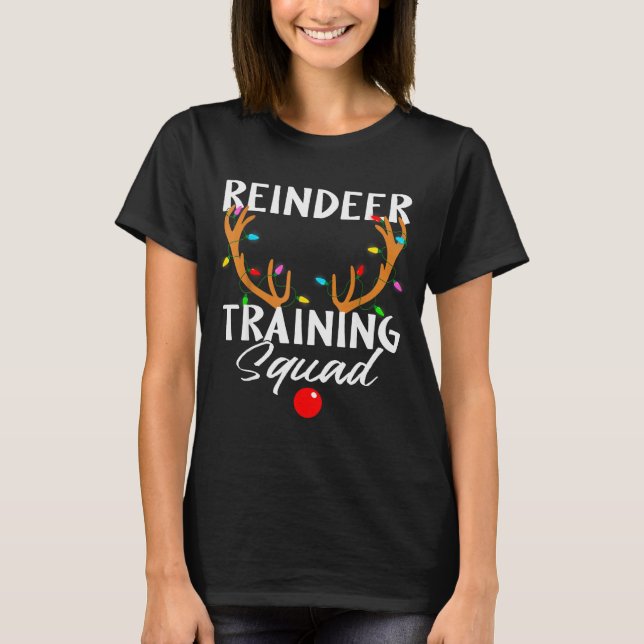 Christmas Running Reindeer Runner Training Squad T T-Shirt (Vorderseite)