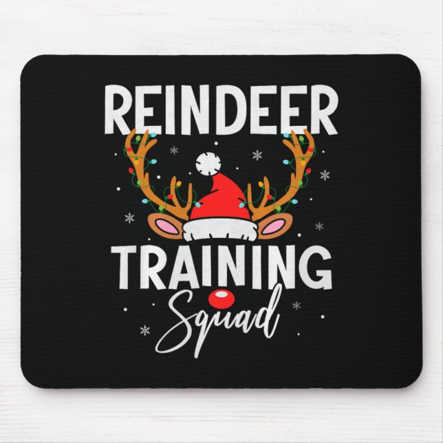 Christmas Running Team Funny Reindeer Training Squ Mousepad (Vorne)