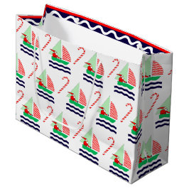 Christmas Sailing Nautical Große Geschenktüte