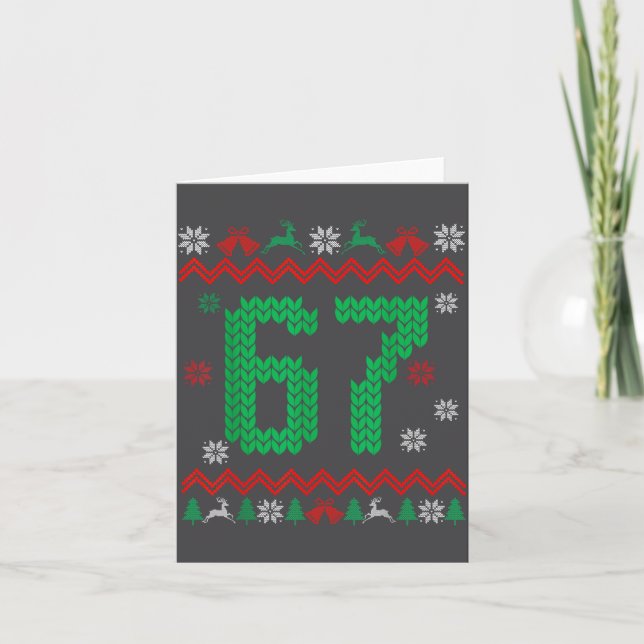 Christmas Santa 67 Six Seven Meme Ugly Sweater  Karte (Vorderseite)