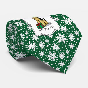 Christmas Santa Airedale Terrier HO HO HO Funny Fu Krawatte