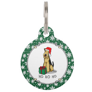 Christmas Santa Airedale Terrier HO HO Niedlich Haustiermarke