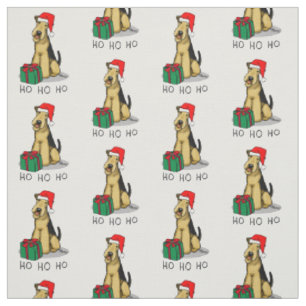Christmas Santa Airedale Terrier HO HO Niedlich Stoff
