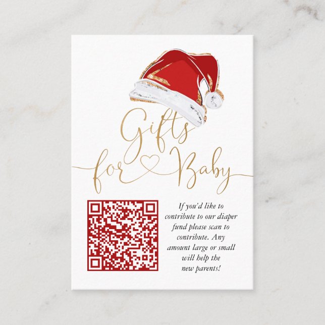 Christmas Santa Baby Registry Enclosure Card Visitenkarte (Vorderseite)