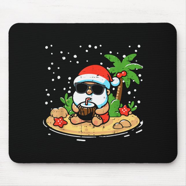Christmas Santa Beach Xmas Trocal Hawaii Men Women Mousepad (Vorne)