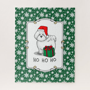 Christmas Santa Bichon Frise Dog Cute