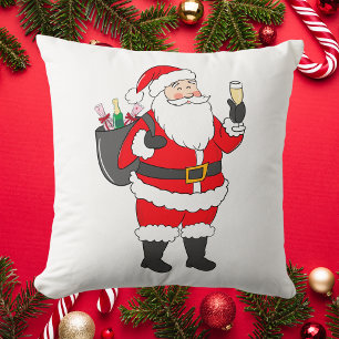 Christmas Santa Champagne Lover Kissen