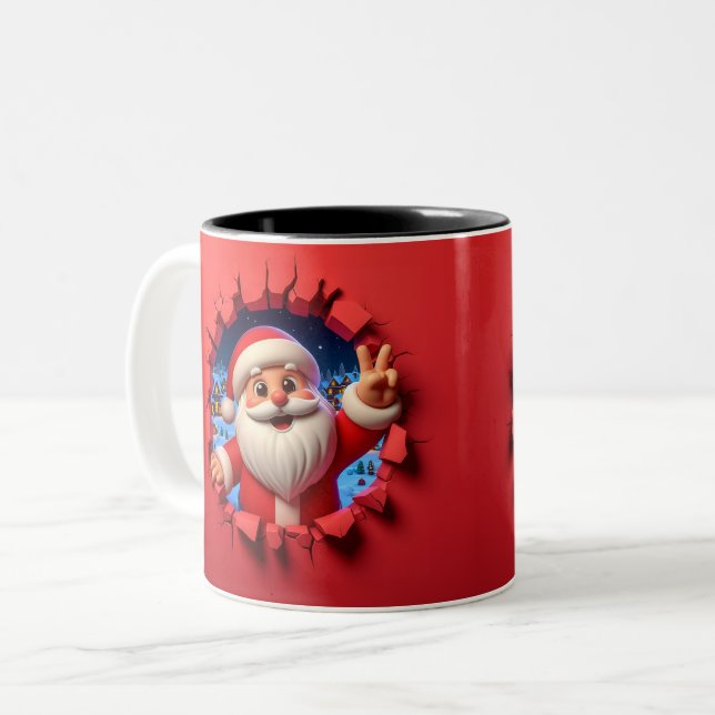 Christmas Santa Claus 3D Mugs| Merry Christmas Mug (Devant gauche)