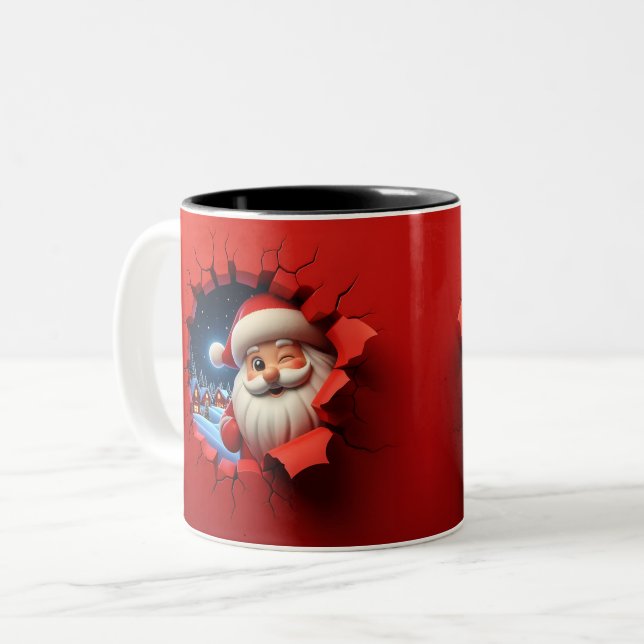 Christmas Santa Claus 3D Mugs| Merry Christmas Mug (Devant gauche)