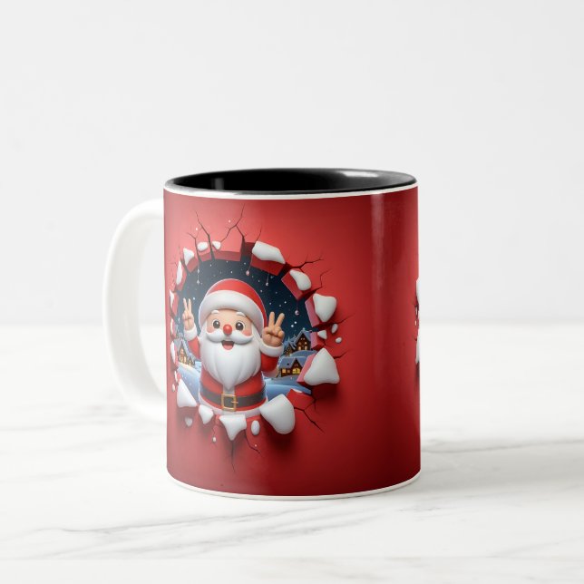 Christmas Santa Claus 3D Mugs| Merry Christmas Mug (Devant gauche)