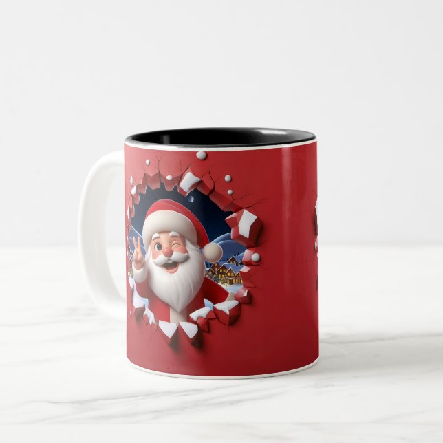 Christmas Santa Claus 3D Mugs| Merry Christmas Mug (Devant gauche)