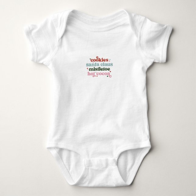 Christmas Santa Claus, Mistletoe, Hot Cocoa Romper Baby Strampler (Vorderseite)