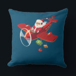 Christmas Santa Claus Pilot Flying Airplane Gift Kissen<br><div class="desc">Christmas Santa Claus Pilot Flying Airplane Gift</div>