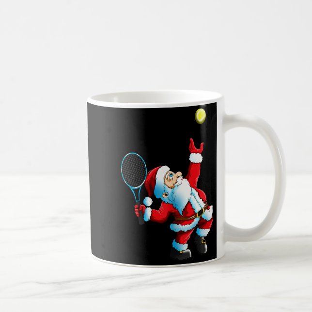 Christmas Santa Claus Tennis Game Tennis Racket  Kaffeetasse (Rechts)