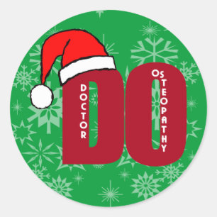 CHRISTMAS SANTA DO - ARZT VON OSTEOPATHIE RUNDER AUFKLEBER