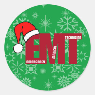 CHRISTMAS Santa EMT NOTFALLMEDIZIN Runder Aufkleber
