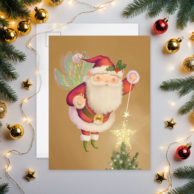 Christmas Santa Fairy Postcard Postkarte (Von Creator hochgeladen)