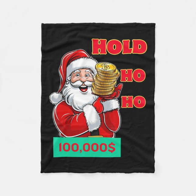 Christmas Santa Funny Ho Ho Hold Btc Fleecedecke (Vorderseite)