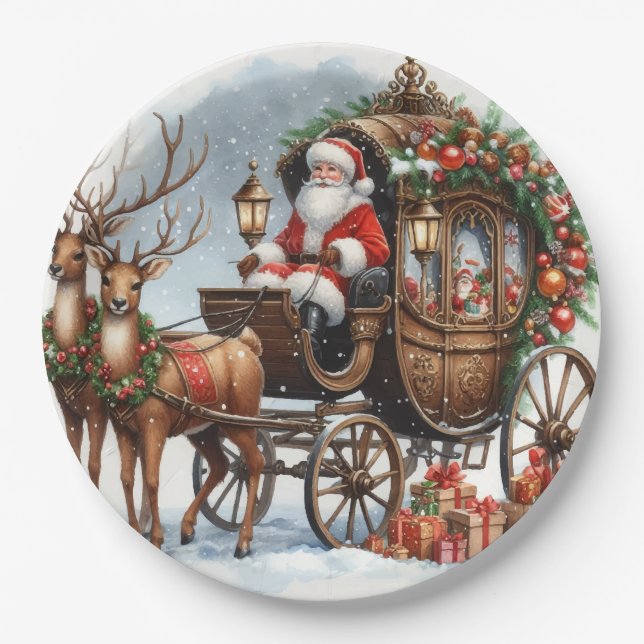 Christmas Santa Pappteller (Vorderseite)