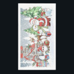 Christmas Santa Snowman Rudolph Serviette<br><div class="desc">Handtuch mit Weihnachtsbildern vom Weihnachtsmann,  Snowman,  Rudolph Rudolph,  Pinguin und Santa Cat im Winter Schneewald</div>