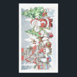 Christmas Santa Snowman Rudolph Serviette<br><div class="desc">Handtuch mit Weihnachtsbildern vom Weihnachtsmann,  Snowman,  Rudolph Rudolph,  Pinguin und Santa Cat im Winter Schneewald</div>