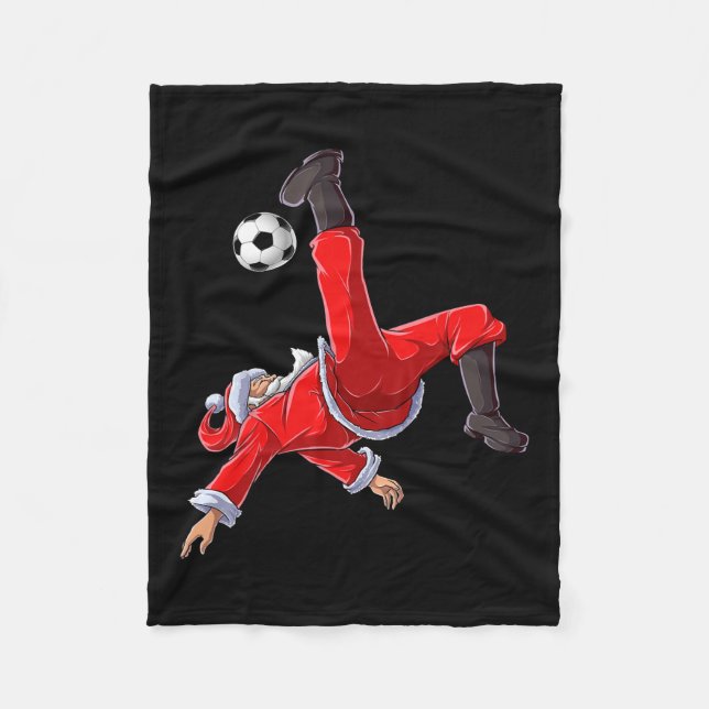 Christmas Santa Soccer Fleecedecke (Vorderseite)