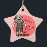 Christmas Santa Sock Monkey Keramik Ornament<br><div class="desc">Santa Sock Monkey Ornament von ArtMuvz Illustration,  passend Santa Bekleidung,  T - Shirt,  Geschenke. Weihnachtsgeschenke,  Weihnachtsgeschenke und Bekleidung.</div>