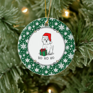 Christmas Santa West Highland White Terrier Westie Keramik Ornament