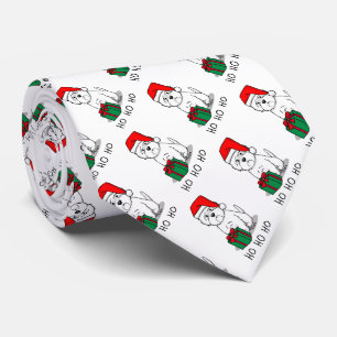 Christmas Santa West Highland White Terrier Westie Krawatte