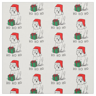 Christmas Santa West Highland White Terrier Westie Stoff