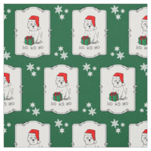 Christmas Santa West Highland White Terrier Westie Stoff