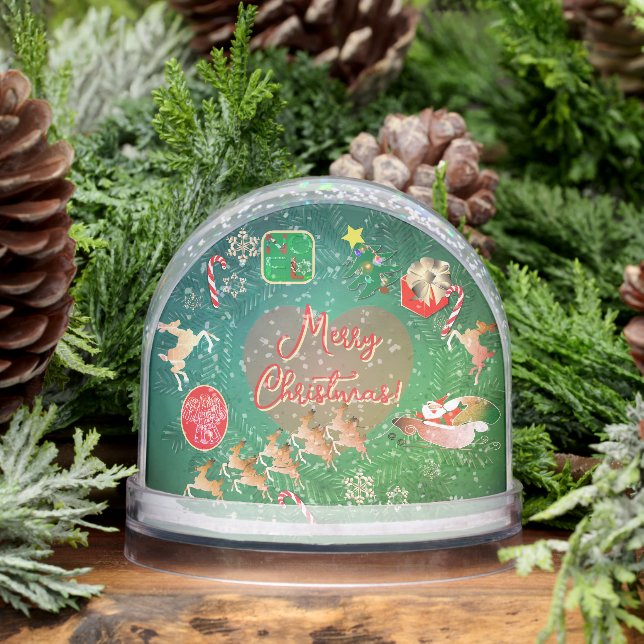 Christmas Santa Wreath Snow Globe Schneekugeln (Winter)
