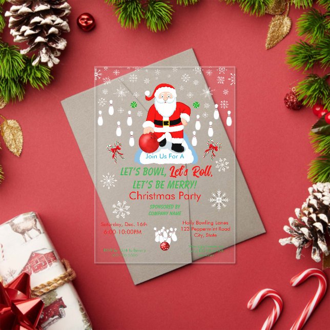 Christmas Santa's Bowling Party  Acryleinladungen (Insitu (Feiertag))