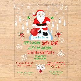 Christmas Santa's Bowling Party  Acryleinladungen