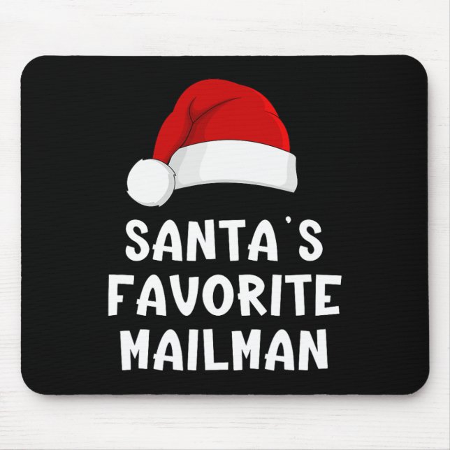 Christmas Santa's Favorite Mailman Funny Xmas Paja Mousepad (Vorne)