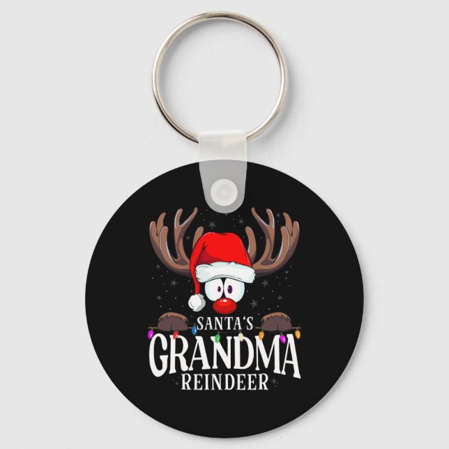 Christmas Santa's Grandma Reindeer Matching X-mas  Schlüsselanhänger (Vorderseite)
