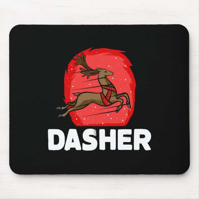 Christmas Santa's Reindeer Lazy Costume Dasher  Mousepad (Vorne)