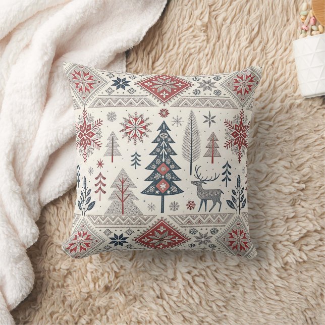 Christmas Scandinavian Geometric Minimalist Kissen (Decke)