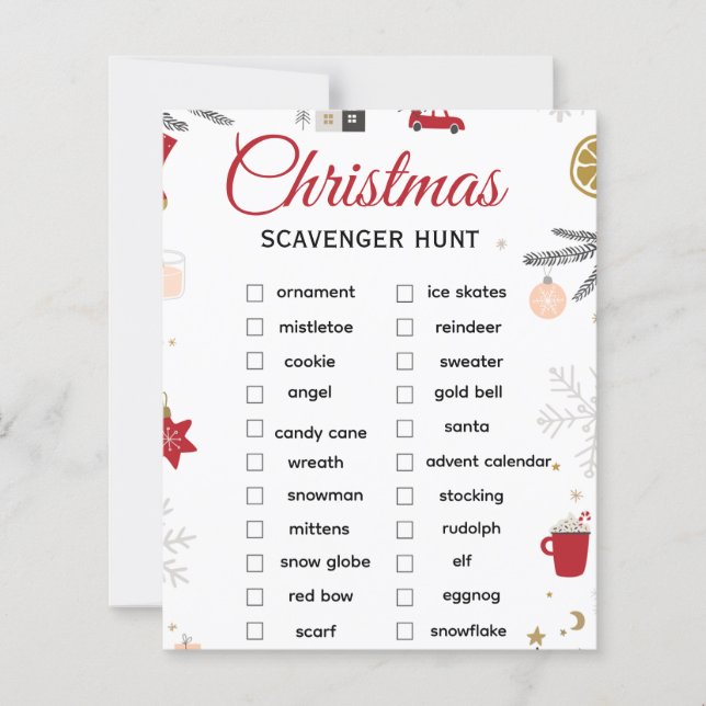 Christmas Scavenger Hunt Checklist Art (Vorderseite)
